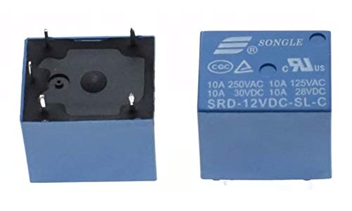 Relais 12 V DC RSD 250 V 10 A pour circuit imprimé 5 broches relais PCB SRD-12VDC-C