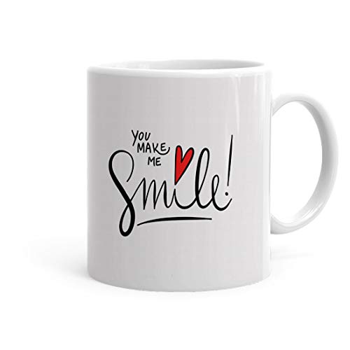 You Make me Smile Theme Printed Coffee Mug with Greeting Card - V...