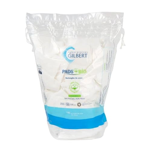 Gilbert Pads Bio 180 Rectangles de Coton 8 x 10 cm