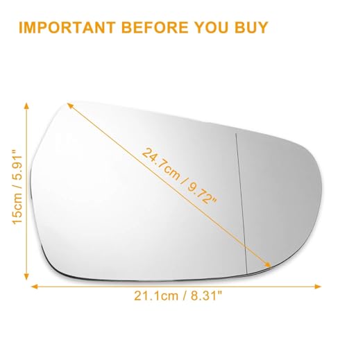Cristal de retrovisor para coche con ajuste preciso A6 C6 y Q3, pieza lateral izquierda