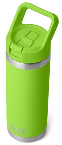 YETI Rambler C Bouteille à paille en acier inoxydable avec bouchon à paille étanche – Venom – 532 ml