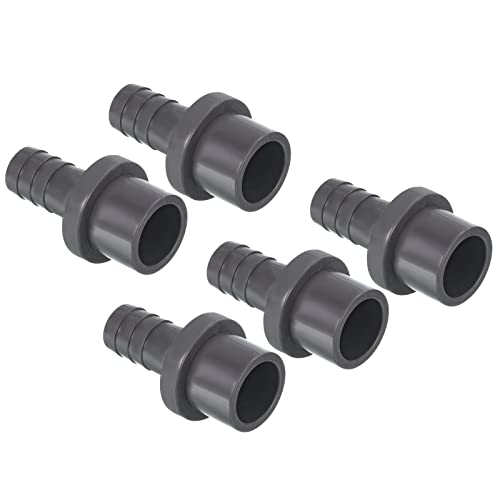 PATIKIL UPVC Reductor Tubo Montaje 20mm OD 13mm Púas, 5 Paquetes Rectos Acoplamientos Adaptador Conector, Gris