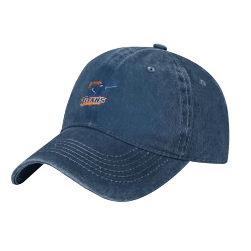 Cal State Fullerton Titans Adult Adjustable Classic Washed Casquette Cap Hat Baseball Cap for Man Woman Navy Blue