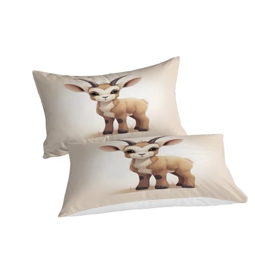 Ensemble de literie chèvre 3D housse de couette 3 pièces microfibre 200x200