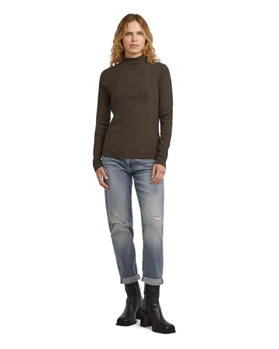 Miniatura 5 de G-Star Camiseta A-Line Slim Rib Mock Para Mujer, Beige Ganache D26905-E136-G652 , Xl
