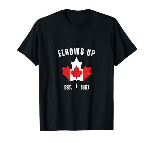 Codos hacia arriba Canadá Verdadero Norte Fuerte y Libre Orgulloso Canadiense Camiseta