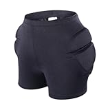 KQFCAZRE Padded Shorts Hip Protection Pads Thickened 3D Padded Hip Protector Impact Shorts for Biking Ski Snowboard Outdoor Skateboard, L
