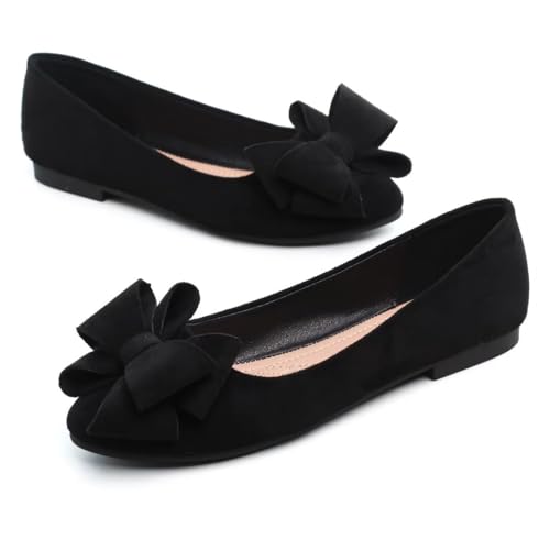Image of TN TANGNEST Women Fashion Bowknot Flats Comfort Pointed Toe Dress Shoes