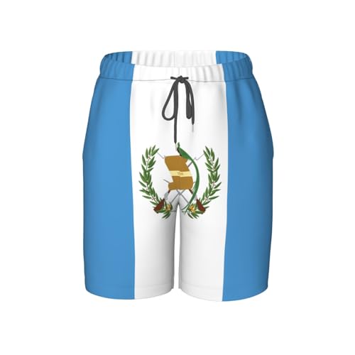 Flag of Guatemala Youth Beach Pants, Soft and Breathable, with Drawstring Waist, Suitable for Sports and Leisure.