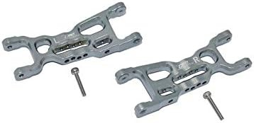 GPM for Losi 1/18 Mini-T 2.0 2WD Stadium Truck Upgrade Parts Aluminum Front Lower Arms - 2Pc Set Gray Silver