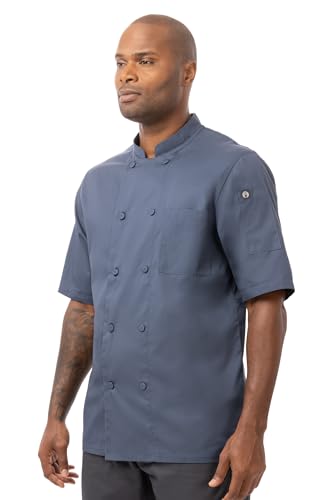 Veste de cuisine aérée bleue 6XL anti-transpiration pour grand chef