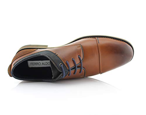 Image of Polar Fox Men's Classic Floral Derby Dress Shoes | Lace-Up Oxford Derby Collection | Derby Fashion Dress Shoes