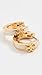 Tory Burch Women's Kira Enamel Huggie Earrings, Tory Gold/New Ivory, One Size