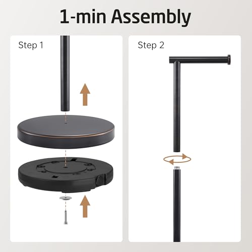Image of KES Oil Rubbed Bronze Toilet Paper Holder Stand, Freestanding Toilet Roll Holder for Bathroom Floor, Stainless Steel, BPH283S1-ORB