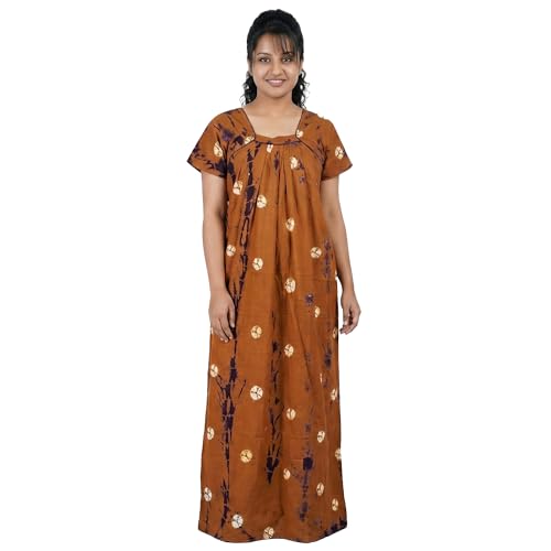 Image of Women's Cotton Printed Maxi Nighty