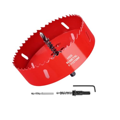 5 Inch / 127mm HSS Bi-Metal Hole Cutter with Pilot Drill Bit Hole Saw for Wood Plastic Drywall Metal Sheet
