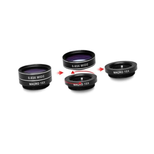 198grado Lenti Per Smartphone Fish-eye Macro Teleconverter Polarizzato e Facile Installazione Elegante Nero