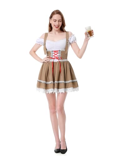 Costume traditionnel bavarois allemand femme robe dirndl déguisement Halloween fête de la bière