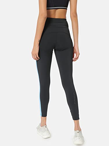 Image of CULT High Waist Running Tights with Side Pocket | Geometric Print | Breathable | Moisture-Wicking | Curved Hem