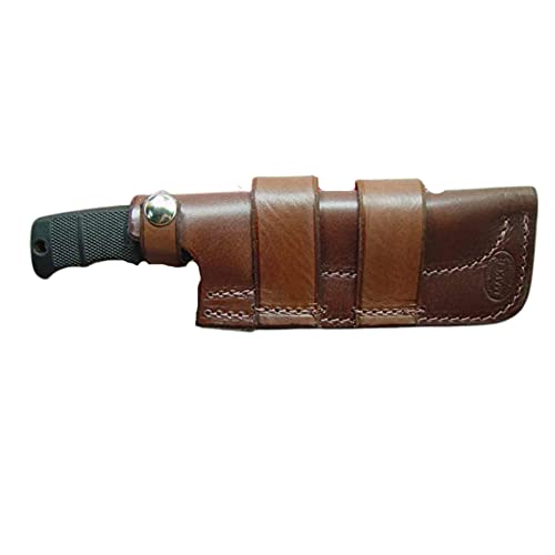 Custom Made cross draw knife sheath That will fit the Sog seal pup LIGHT BROWN. A lot of leather for the price and can be worn on the left or right hand side. Sheath only.