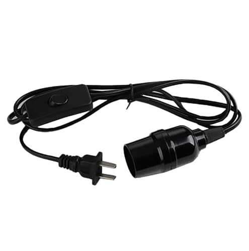 コード付き ソケット コンセント スイッチ付き 吊り下げ 4m ブラック E26 電球ソケット 1個入