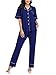 Produktbild SHEKINI Damen Schlafanzug Button Down Kurzarm Casual Boyfriend Schnittlänge mit Umlegekragen V-Ausschnitt Knopfleiste Pyjamas Tops Elegant Shirt Homewear