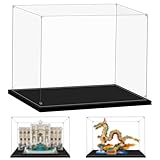LILIKAKA Display Case for Lego 21062 Trevi Fountain, 43008 Nike Dunk or 80112 Auspicious Dragon, 16.14x8.26x11.81inches (41x21x30cm), Protect Your Collectibles from Dust with a Clear Showcase