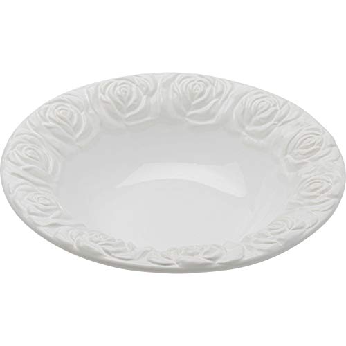 Kare Design Plat Creux Roses Blanc 28cm Cover
