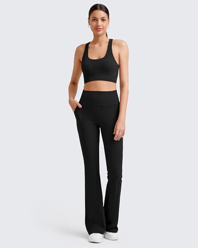 Image of G4Free BareFeel Yoga Pants Women High Waisted Flared Leggings with Pockets Soft Casual Flare Pants 29 inch /31 inch /33 inch