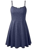 Lafaris Built in Bra Casual Dress for Women Plus Size Round Neck Sleeveless Spaghetti Straps Dress Summer Dresses for Women 2023 Daily Exercise Cami Dress Navy Blue 3XL
