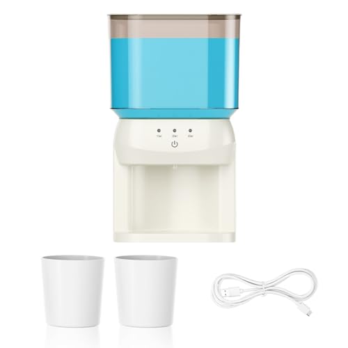 Dispensador de Enjuague Bucal de Montaje en Pared de 20,2 Oz con 2 Vasos Magnéticos for Todas Las Edades 3 Niveles de Dispensación Ajustables for Todas Las Edades