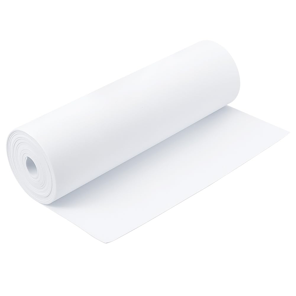 BENECREAT 3.28 Yards EVA Foam Artisan Roll, 2mm Eva Foam Board, White Foam Craft Board 11.8inch Wide for Arts and Crafts, Cosplay Costumes and Wall Protection, Crafting