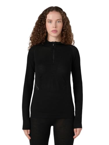 T-shirt thermique femme laine mérinos UYN Fusyon Biotech noir respirant