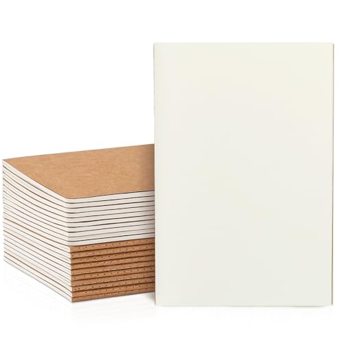VEESUN Lot de 20 Cahiers Blanche a5: Kraft Cahier Page Blanche Bloc-notes A5 Carnet de Notes Journal intime Carnet de voyage Carnet de dessin pour Enfants...