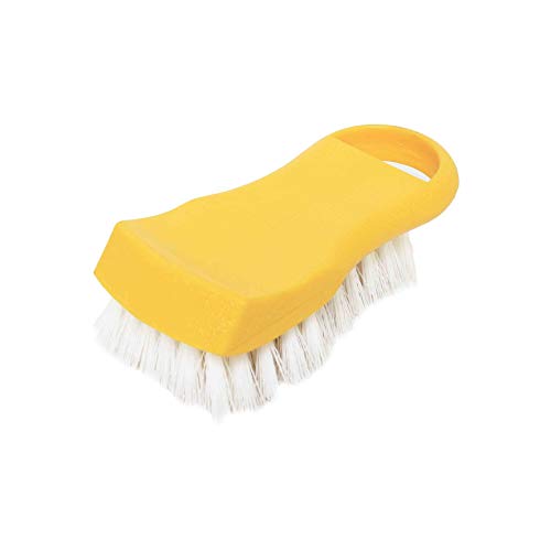Image of Thunder Group PLCBB02YW Cutting Board Brush, 6 inch x 2-1 /2 inch x 2 inchH, Hanging Loop, Plastic, Yellow, Pack of 12