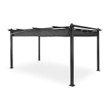 Blumfeldt Pergola Impermeable con Techo Retráctil, Cenador Metálico Estable, Carpa con Estructura de Aluminio y Protección UV, para Jardín Exterior, Hecho de Poliéster 3 x 4 m