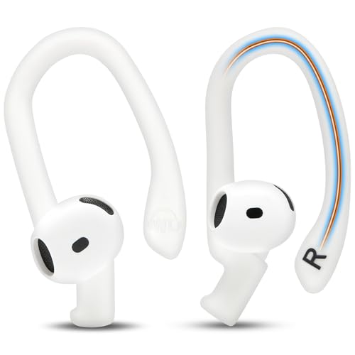 WC HookZ Compatible with Airpods 4 - Adjustable Custom Fit Over-Ear Hooks by Wicked Cushions | Malleable Core for Individual Fit Secure & Comfortable Patent Pending | White
