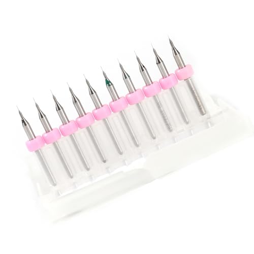 Riuulity Las Microbrocas de Precisión Descargan Suavemente los Restos Reducen el Taladro Roto para PCB 10 Piezas (0,1 mm)