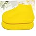 BRIGHTFUFU Yellow Silicone Shoe Covers Thick Skid Overshoes for Outdoor Activities and Flexible Rain Boot Protectors for Men and Women
