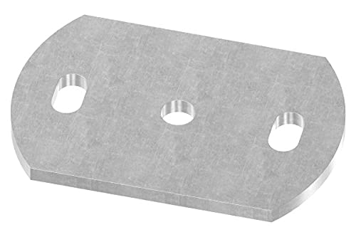 Fenau | Placa de anclaje | D: 120x80x6 mm | Acero (bruto) para soldar en/con agujeros taladrados...