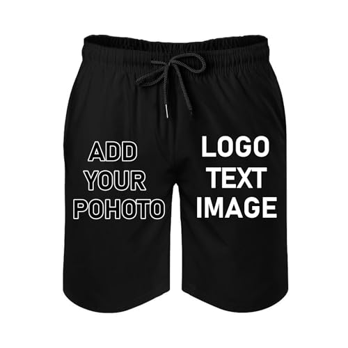 Custom Shorts for Men, Personalized Mesh Lining Swim Beach Shorts, Add Your own Photo Logo Text Outdoor Sports Shorts2