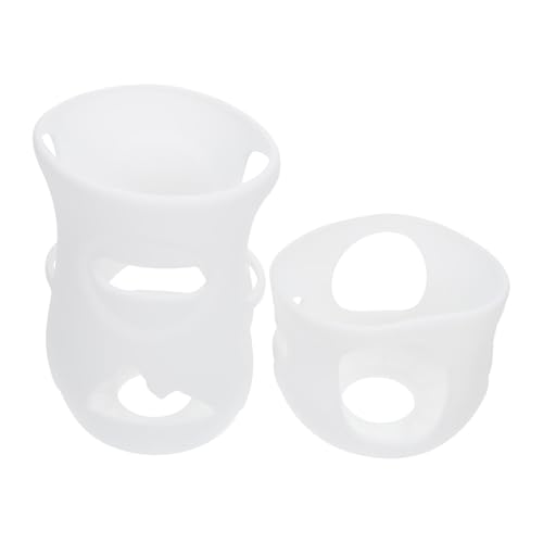 LRXIYODE Funda para Biberón Portátil de Silicona Suave Blanca, Protector para Biberones de 120ml y 240ml, 2 Piezas, Accesorio para Alimentación de Bebés Recién Nacidos