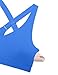 CRZ YOGA Womens Butterbreeze Criss Cross Back Sports Bra - V Neck Adjustable Straps Padded Wireless Workout Training Crop Top Sparkle Blue Medium