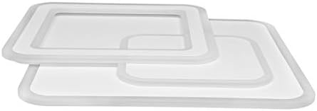 Two white, rectangular light diffusers, likely components of the ceiling light, shown from above.