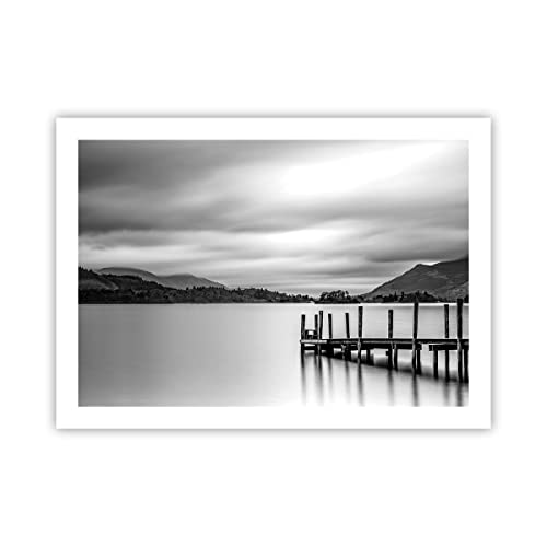 ARTTOR Deco Affiches Murales 70x50cm Affiche Decoration Murale Noir Et Blanc Paysage Lac Cuisine Wall Art Design Moderne Poster sans Cadre Tableau Decoration...