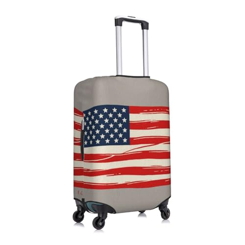Travel Luggage Suitcase Protector Luggage Case - Thin Red Line American Flag Art, High Elasticity Anti-Scratch Baggage Case Zipper Protective Cover, Fits 18-32 inch Luggages3