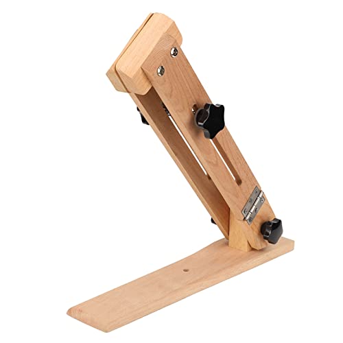 Pony de costura de cuero con ángulo ajustable y varilla elástica, pony de costura a mano para manualidades DIY, herramienta de costura de cuero de madera de haya para cinturones, b