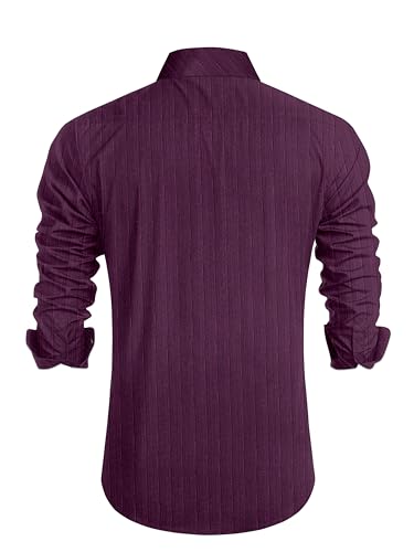 Image of Tailored Fit Men's Embossed Cotton Fabric with Long Sleeves Premium Casual Shirt for Men