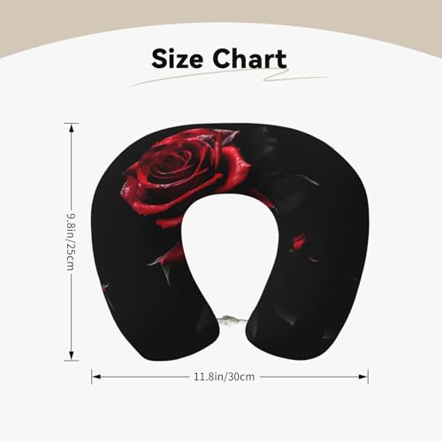 Almohada para cuello de recuerdo con diseño rojo y rosas miniatura 5