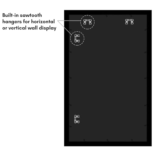 Americanflat 16x26 Picture Frame with Polished Plexiglass - Black Picture Frame - Wide Photo Frames Made of Engineered Wood for Vertical or Horizontal Wall Display - Epic Collection - Black